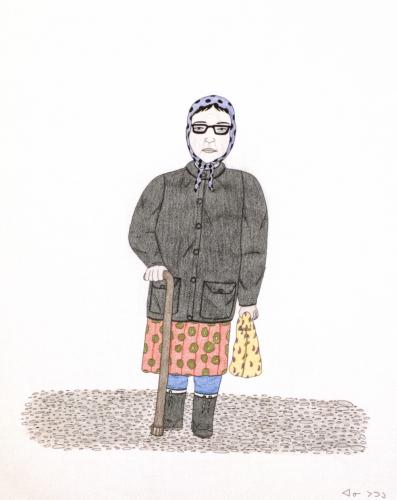 Annie Pootoogook (Inuit, 1969–2016), A Portrait of Pitseolak, 2003-04