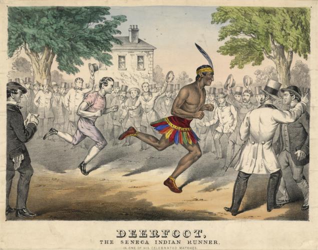 Historical artistic rendition of Lewis “Deerfoot” Bennett