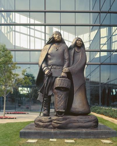 sculpture of native people's called "The Future" by Allan Houser