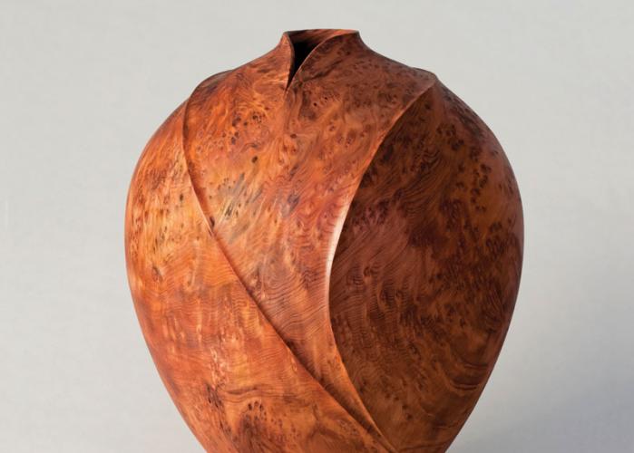Nathan Hart (Cheyenne), Redwood Burl, Redwood, 13.75" h x 11.25" dia.