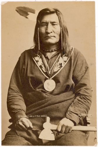 Es-Sence or Little Shell (Pembina Chippewa), delegation portrait possibly made in 1874, Washington, D.C.