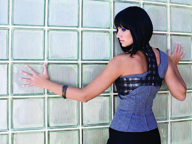 Plaid taffeta vest