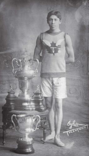 Tom Longboat with trophies