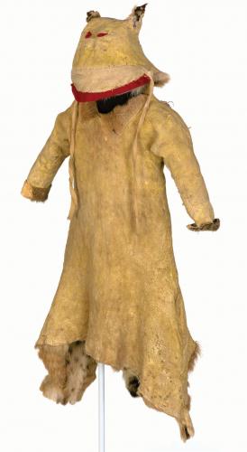 Child's parka with hood made of bobcat pelts