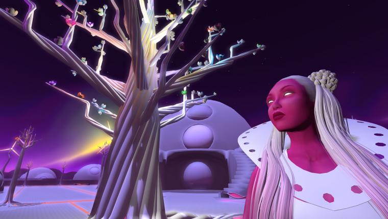 Sky Woman looks at the Celestrial Tree with concern.